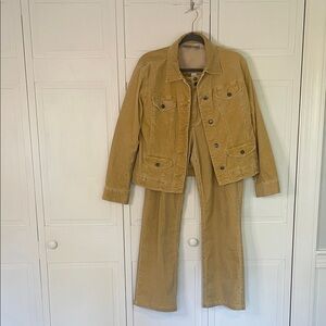 Vintage Chico's Tan Corduroy Jacket and Pants Set Size 1